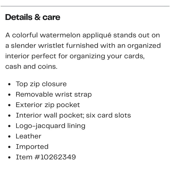 Kate spade leather large wristlet cream multi “what a Melon” - Picture 7 of 12